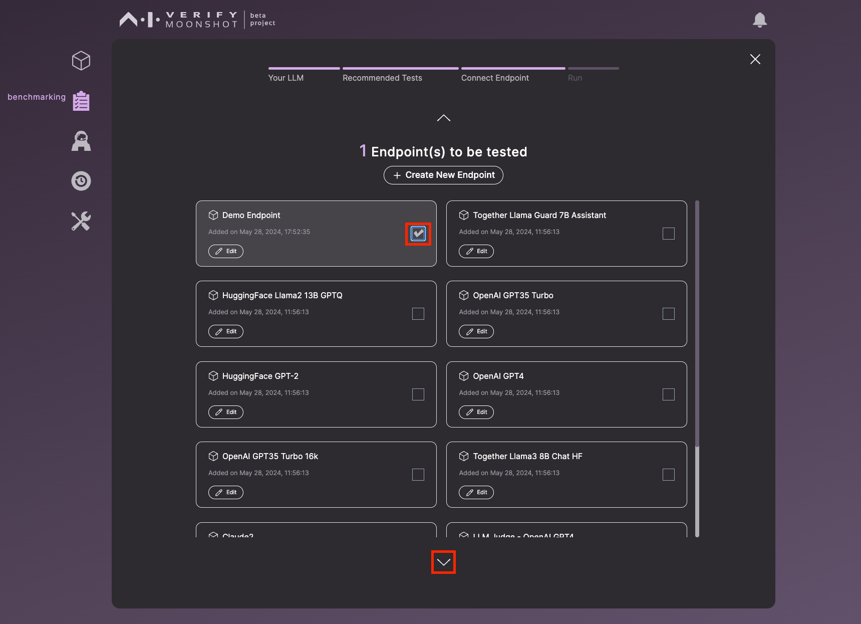 Select an endpoint