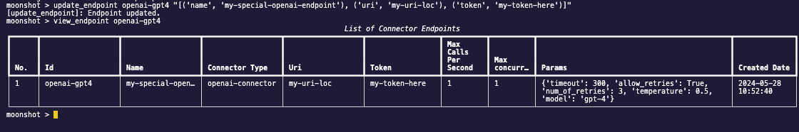 endpoint updated